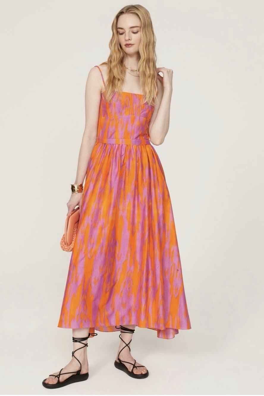 Maria Cher Targatal Multicolor Midi Dress Size XS